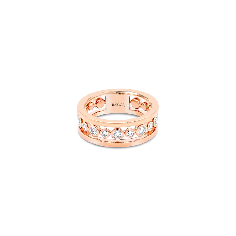 Anillo círculos oro rosa.
