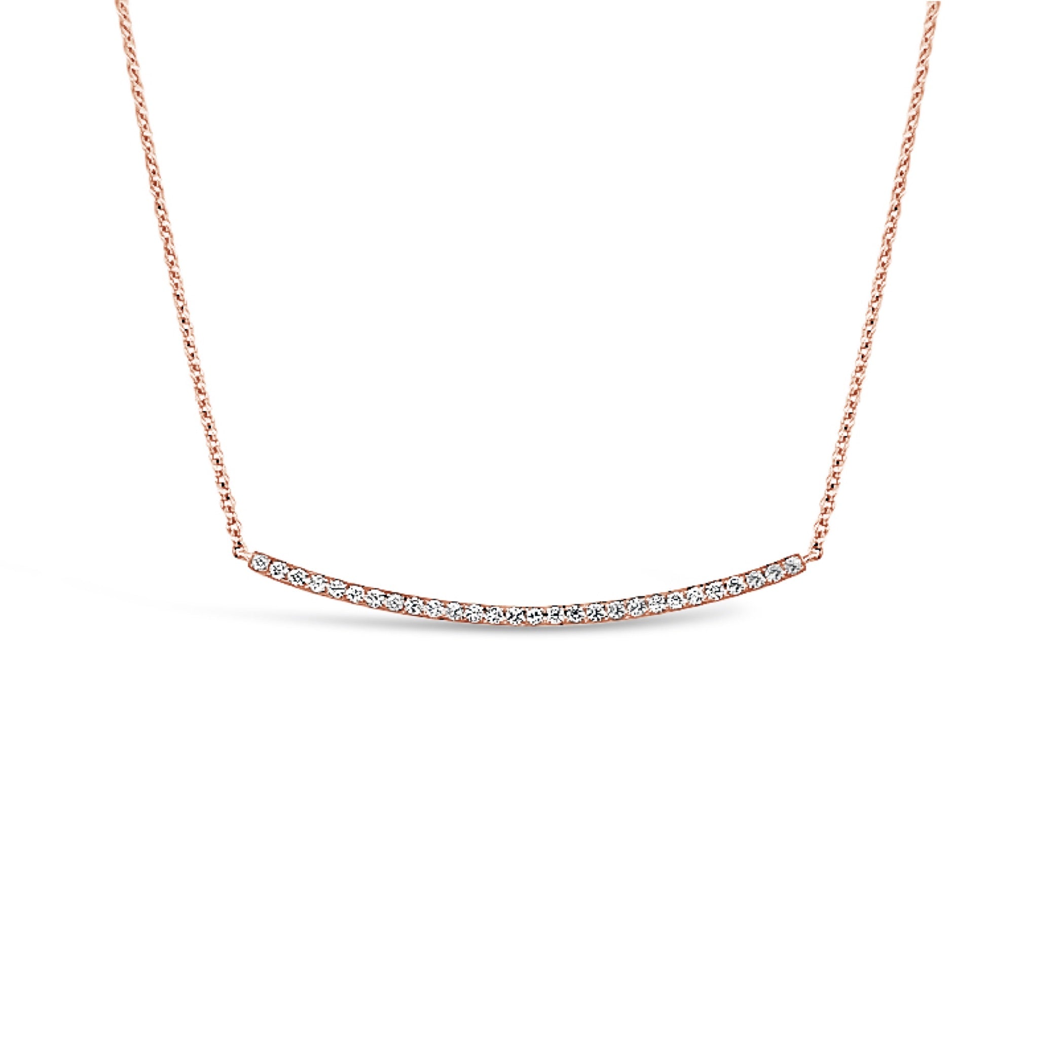 Collar oro rosa tipo cadena con diamantes