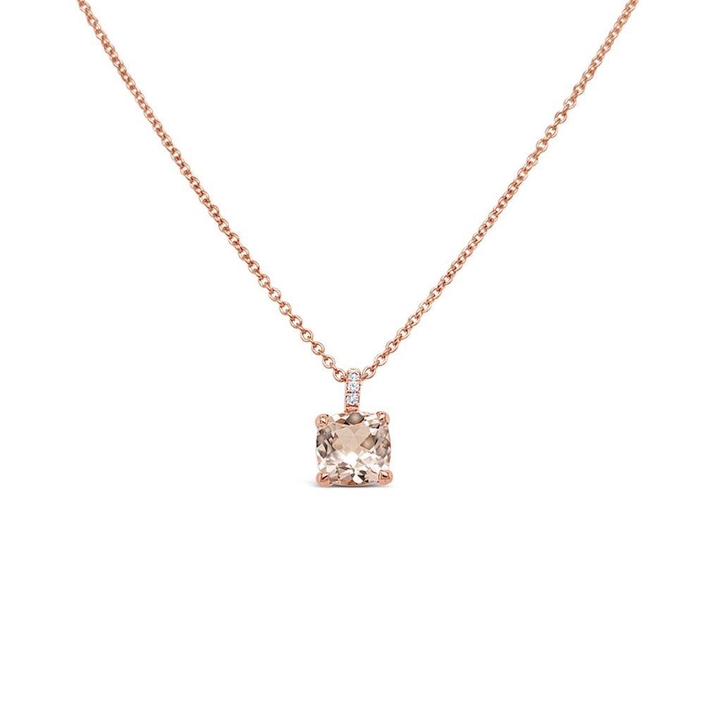 Collar morganita y diamantes.