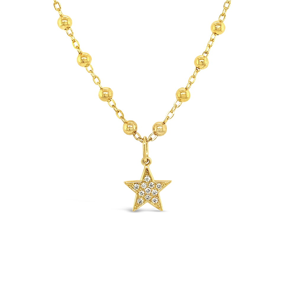Collar estrella oro amarillo.
