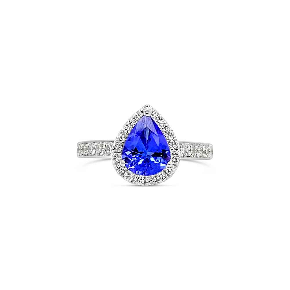Anillo gota Tanzanita.