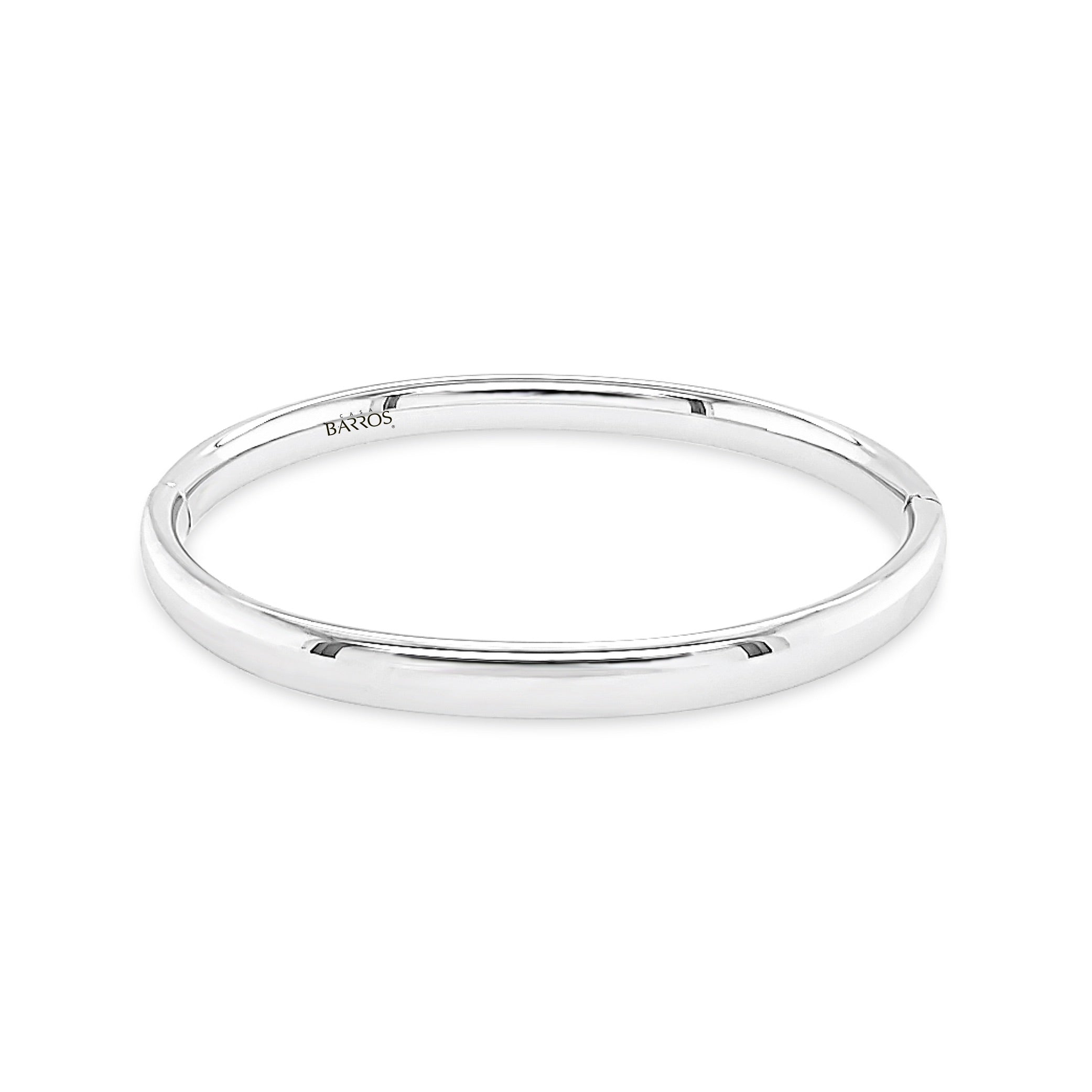 Pulsera oro blanco esclava redonda.